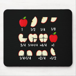 Apple Fraction Math Teachers Back To School Educat Mouse Pad