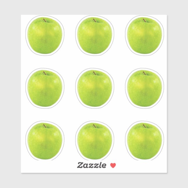 Apple Fresh Green Healthy Fruit Sticker (Sheet)