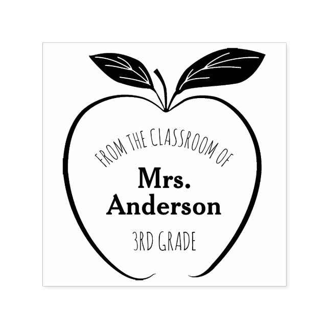 Apple From The Classroom of Personalized Self-inking Stamp (Design)