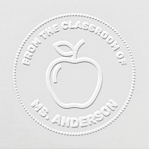 Apple From The Classroom Of Personalized Teacher Embosser