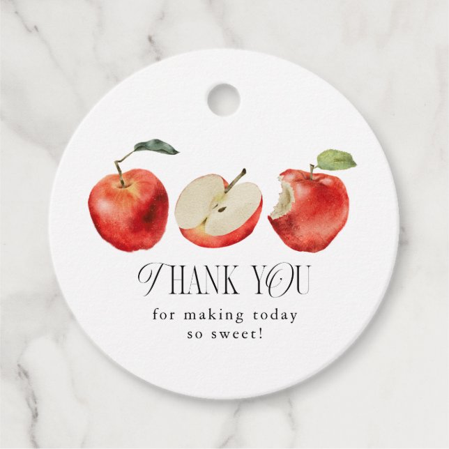 Apple Fruit Bridal Shower Favor Tags (Front)