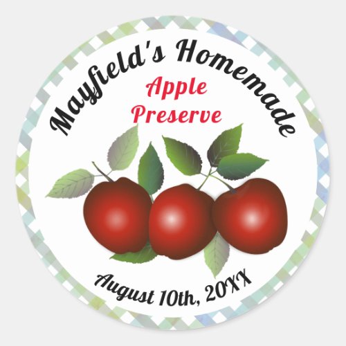 Apple Fruit Canning  Jam Jar Label