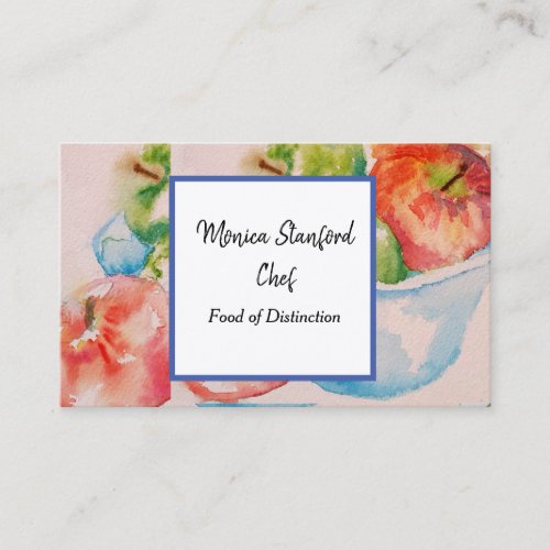 Apple Fruit Food Chef Watercolour Business Card