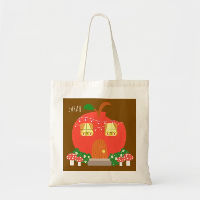 Apple Fruit Frog House Tote Bag (Front)