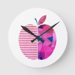 Apple, Fruit, Healthy Round Clock