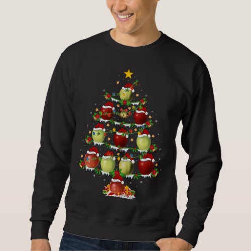 Apple Fruit Lover Xmas Lighting Apple Christmas Tr Sweatshirt