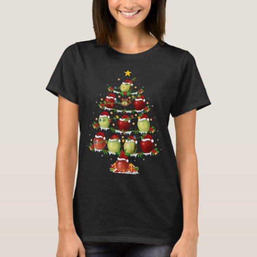 Apple Fruit Lover Xmas Lighting Apple Christmas Tr T_Shirt