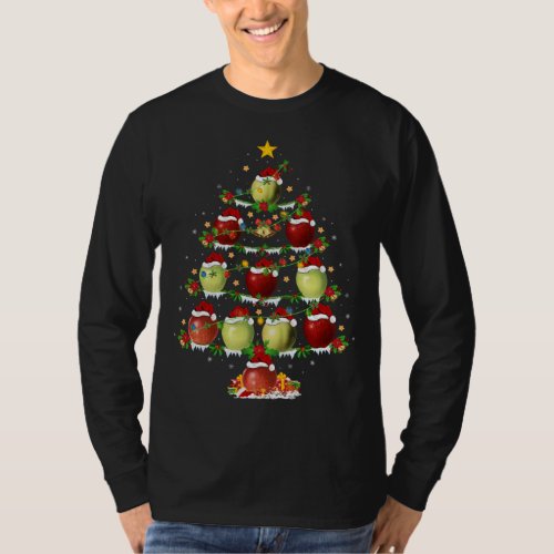 Apple Fruit Lover Xmas Lighting Apple Christmas Tr T_Shirt