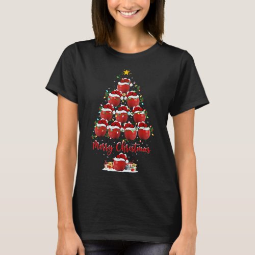 Apple Fruit Lover Xmas Matching Santa Apple Christ T_Shirt