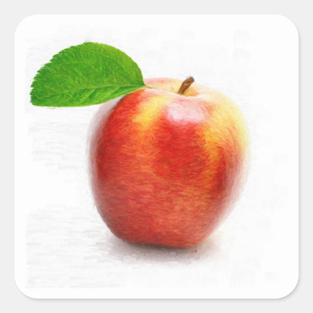 Apple Fruit Painting Art - Stickers (Front)