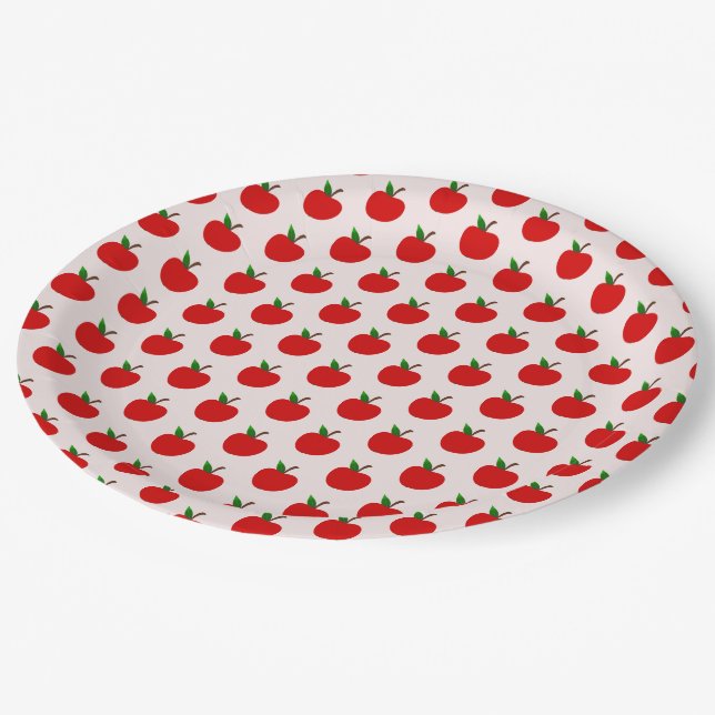 Apple Fruit patterns Paper Plates (Angled)