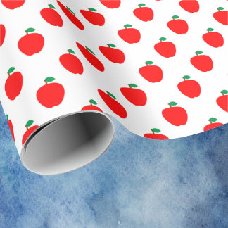 Apple Fruit Red Pattern Wrapping Paper