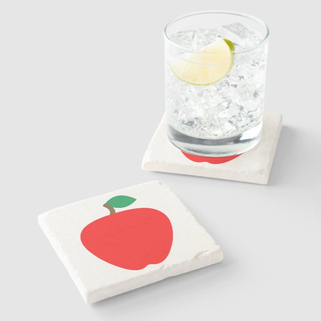 Apple Fruit Red Stone Coaster (Side)
