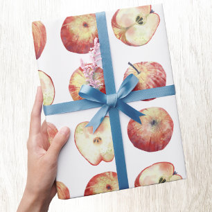 Apple Fruit Watercolor Wrapping Paper