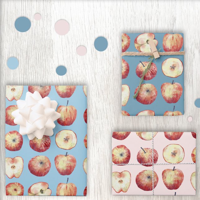 Apple Fruit Watercolor Wrapping Paper Sheets (Creator Uploaded)