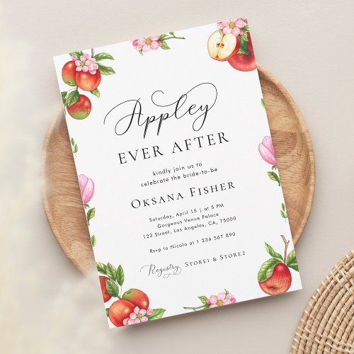 Apple Garden Appley Ever After Bridal Shower Invitation