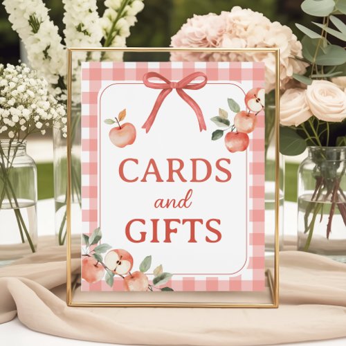 Apple Gingham 8x10 Cards and Gifts Sign