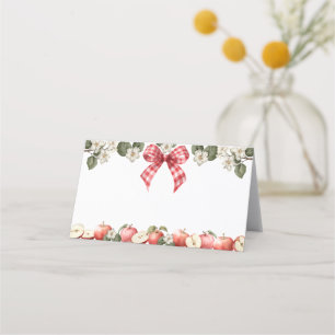 Apple & Gingham Baby Shower Foldable Tent Cards