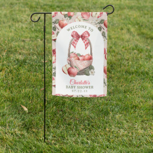 Apple & Gingham Baby Shower Welcome Garden Flag