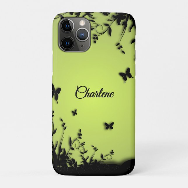 Apple Glow Butterfly Garden Personalized Case-Mate iPhone Case (Back)