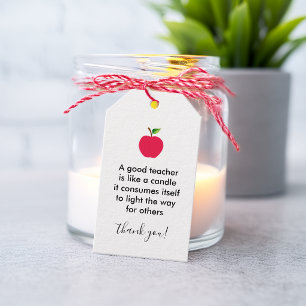 Apple Good Teachers Thank You Appreciation Gift Tags