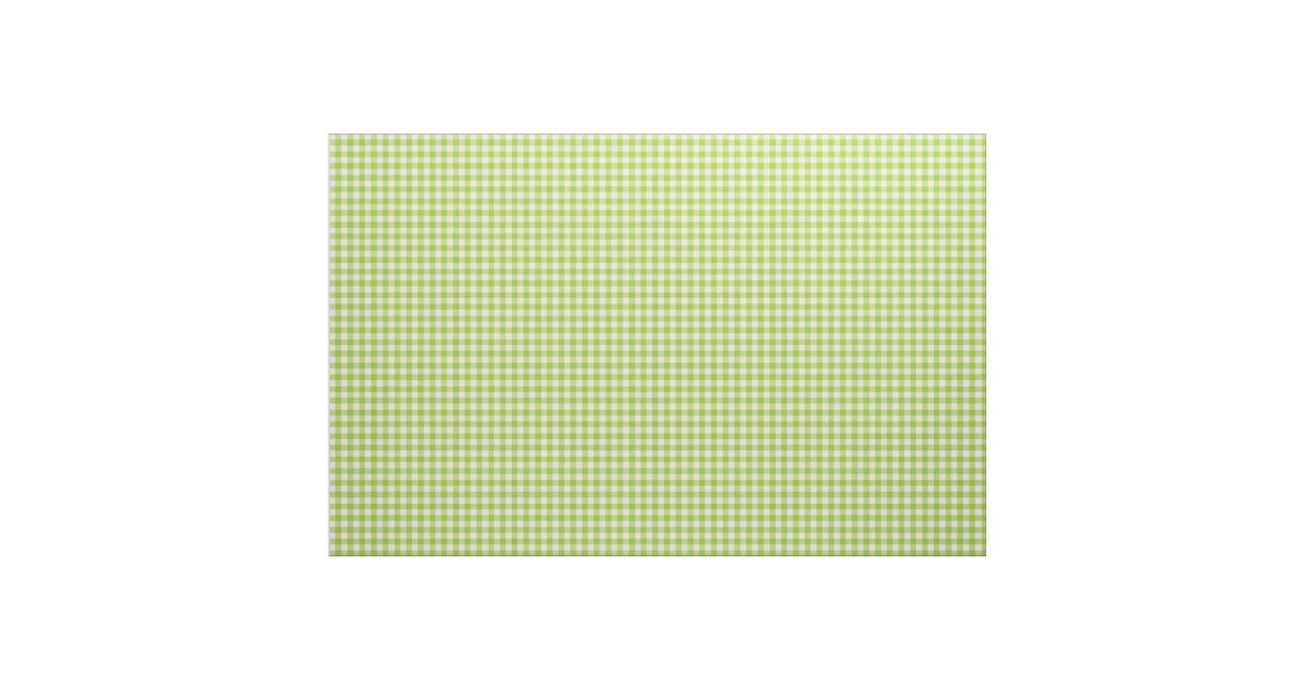 Green And White Gingham Fabric