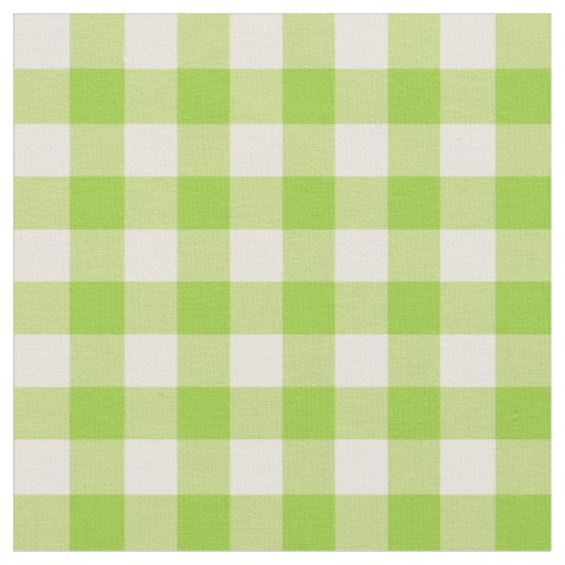 Apple Green and Antique White Gingham Fabric