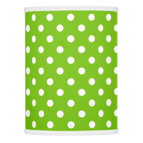 Apple green and white polkadots pattern lamp shade