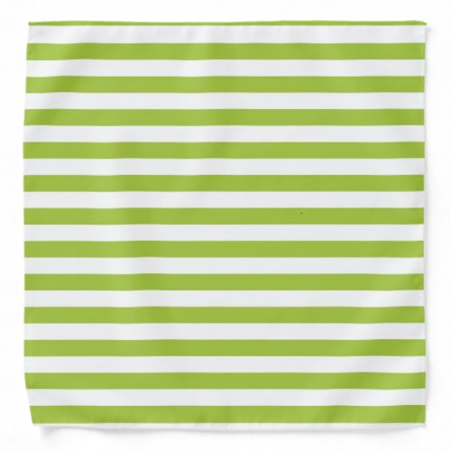 Apple Green and White Stripes Bandana