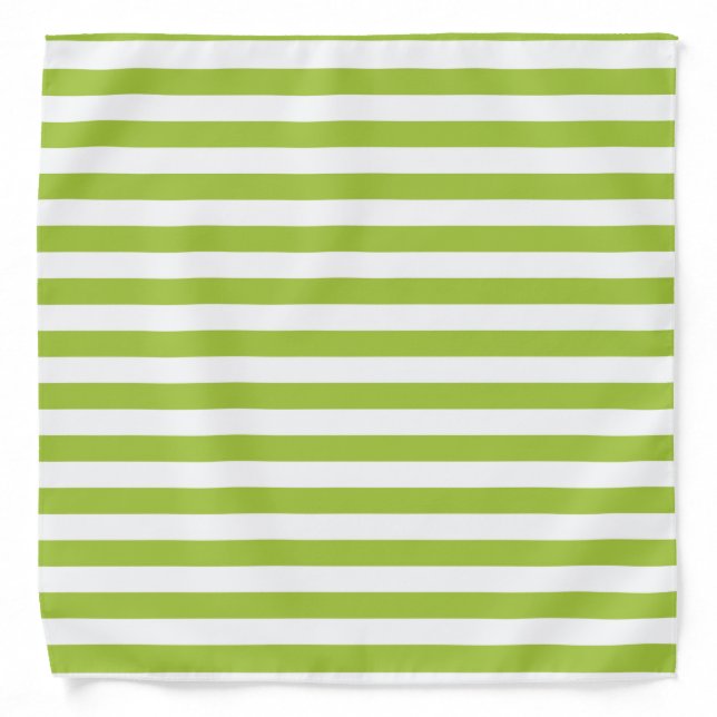 Apple Green and White Stripes Bandana (Front)
