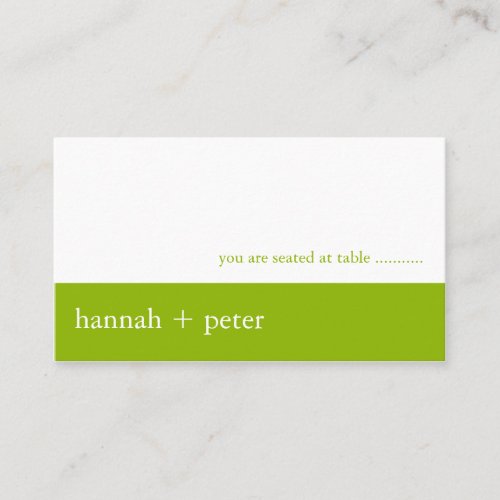 Apple Green Banner :: Guest Seating Card Business Card Template