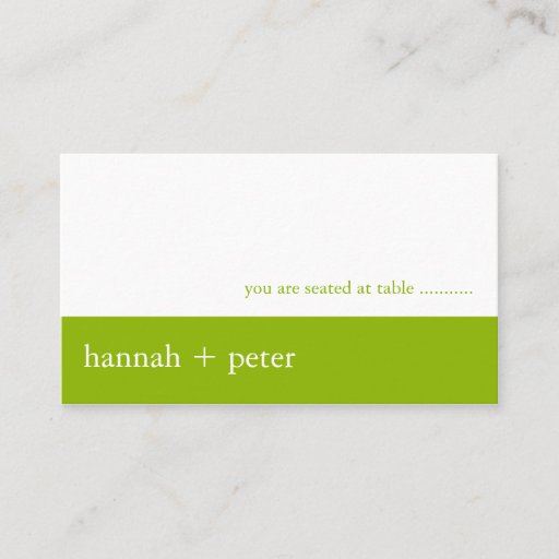 Customizable Apple Green Banner :: Guest Seating Card Business Card Template