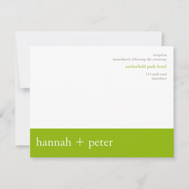 Apple Green Banner :: Reception Invitation (Front)