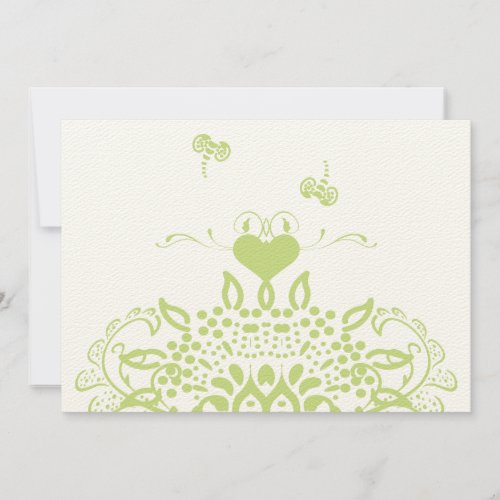 Apple Green Bees and Hearts Wedding Response Invitation