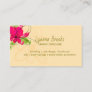 Apple Green Beige Crimson Floral Business Card