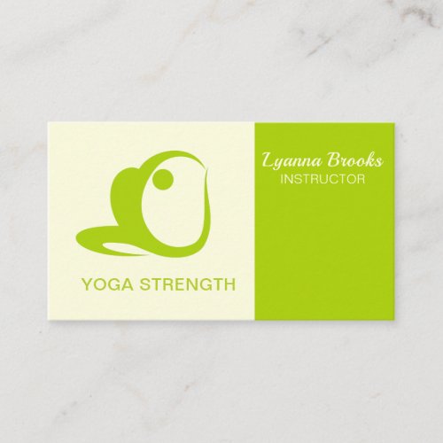 Apple Green Beige Yoga Strength Business Card