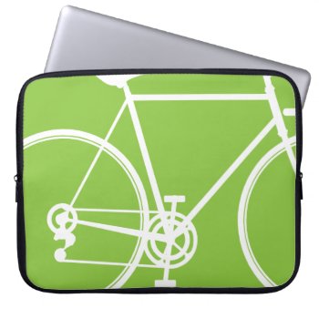 Apple Green Bike Design Laptop Sleeve by dawnfx at Zazzle