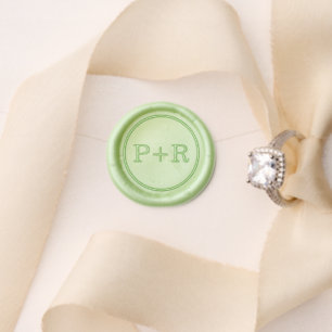 Apple Green Bold Initials Wedding Wax Seal Stamp