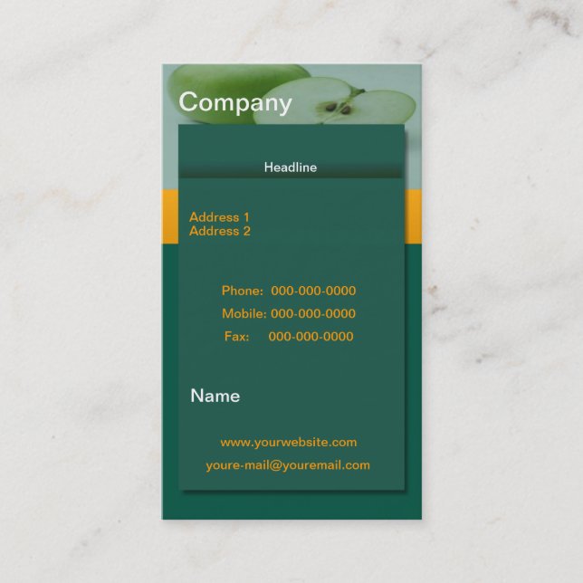 Apple Green Business Card (Front)