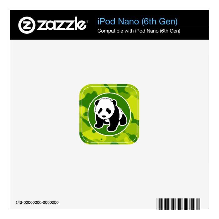 Apple Green Camo; Panda Decals For iPod Nano 6G
