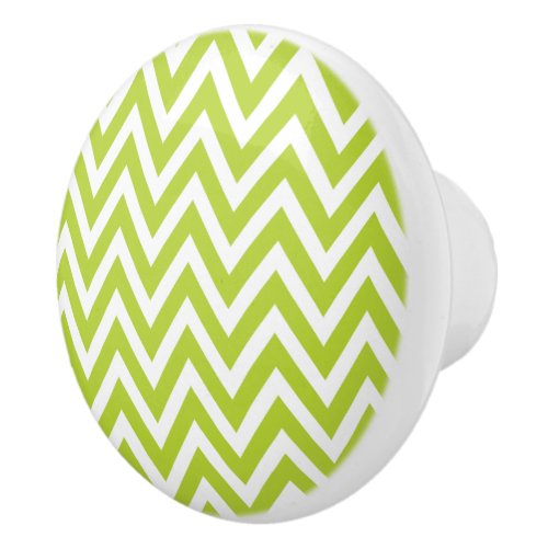 Apple Green Chevron Ceramic Knob