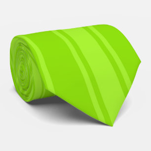 Apple green Color Stripe Funky Pattern Neck Tie