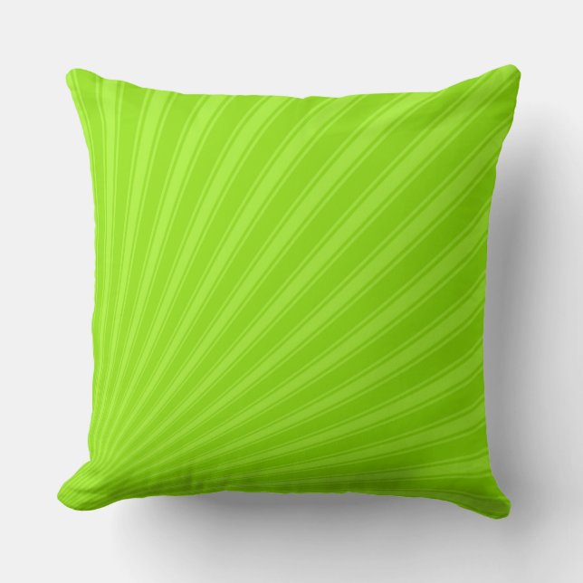 Apple green Color Stripe Funky Pattern Throw Pillow (Front)
