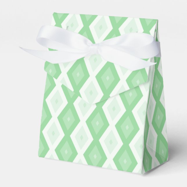 Apple green diamond pattern favor boxes (Front Side)