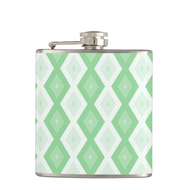Apple green diamond pattern flask (Front)