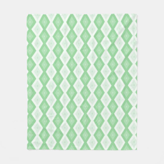 Apple green diamond pattern fleece blanket (Front)