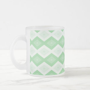 Apple green diamond pattern frosted glass coffee mug