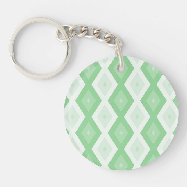 Apple green diamond pattern keychain (Front)