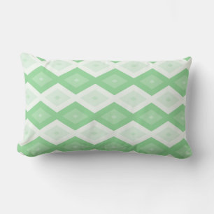 Apple green diamond pattern lumbar pillow