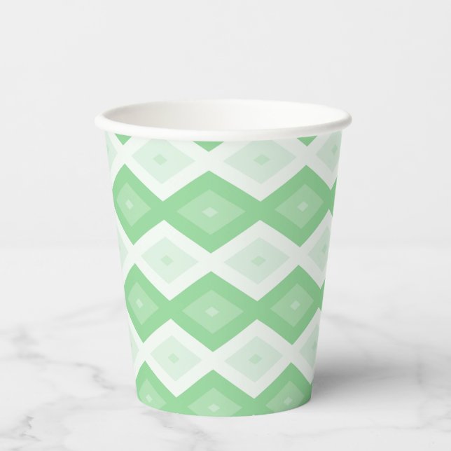 Apple green diamond pattern paper cups (Front)